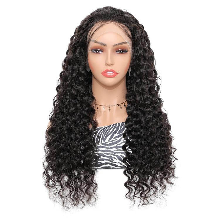 Full Lace Frontal Wigs 180% Density Deep Wave