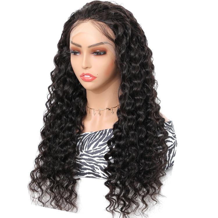 Full Lace Frontal Wigs 180% Density Deep Wave