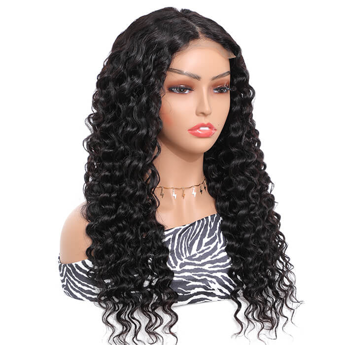 5x5 Lace Closure 180% Density Deep Wave Wig
