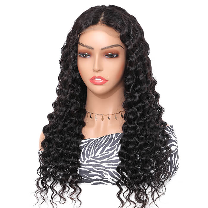 5x5 Lace Closure 180% Density Deep Wave Wig